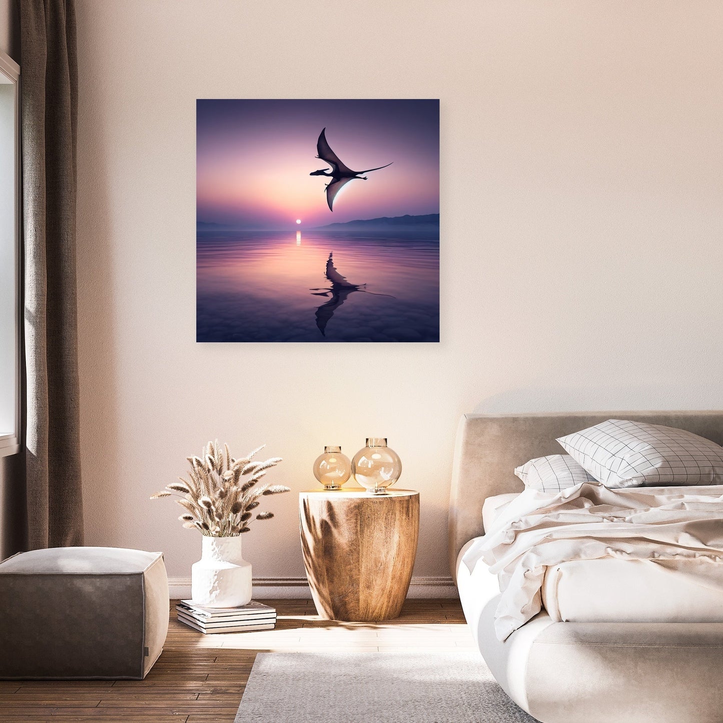 Twilight Glide Pterodactyl Canvas