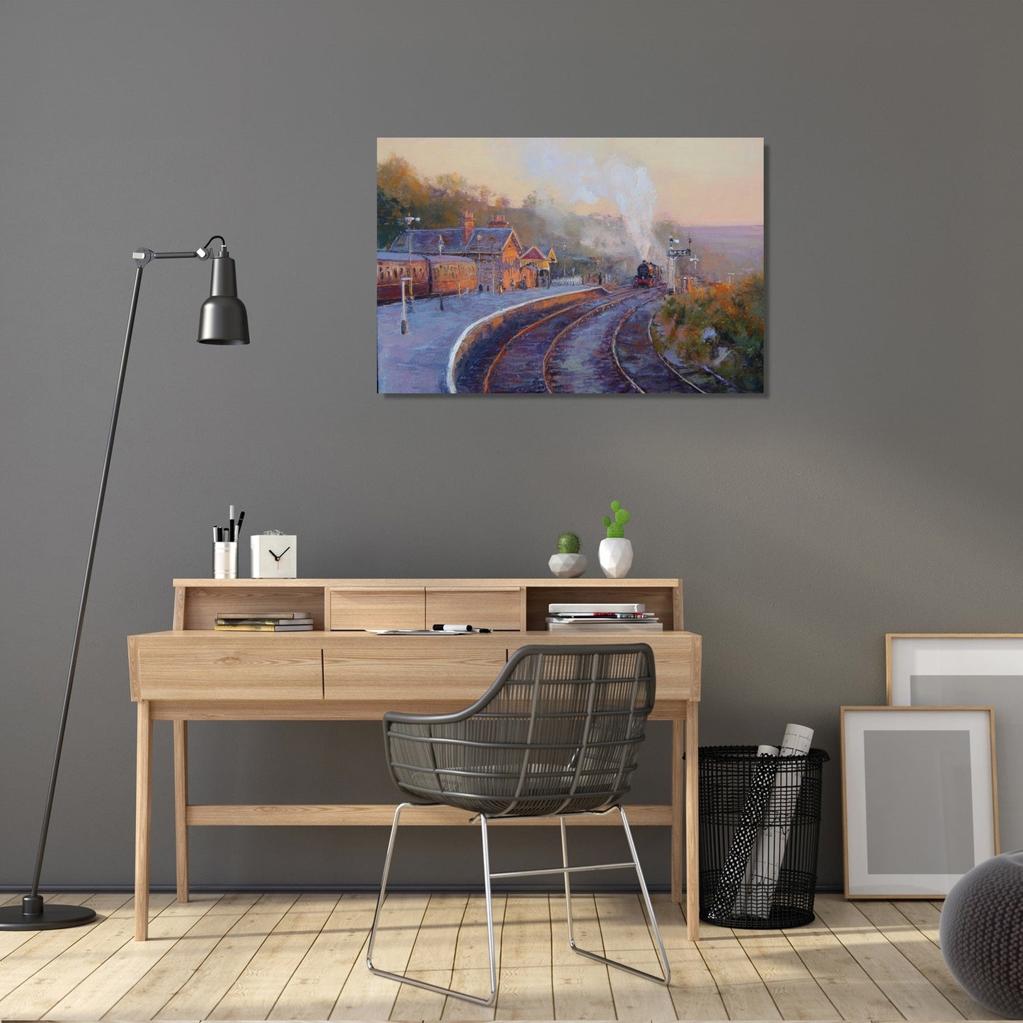 Steam Train Sunrise Canvas
