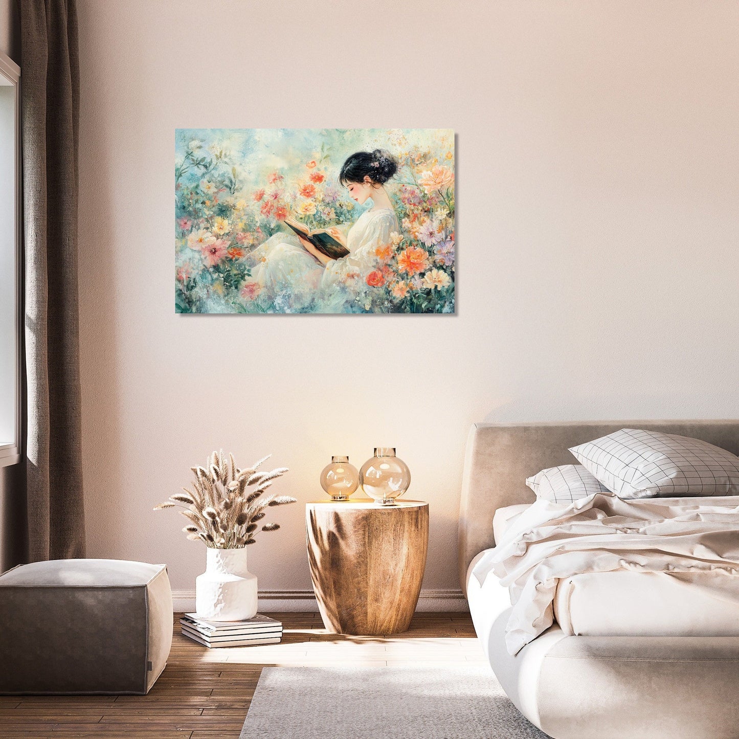 Mother’s Tranquil Reading Canvas