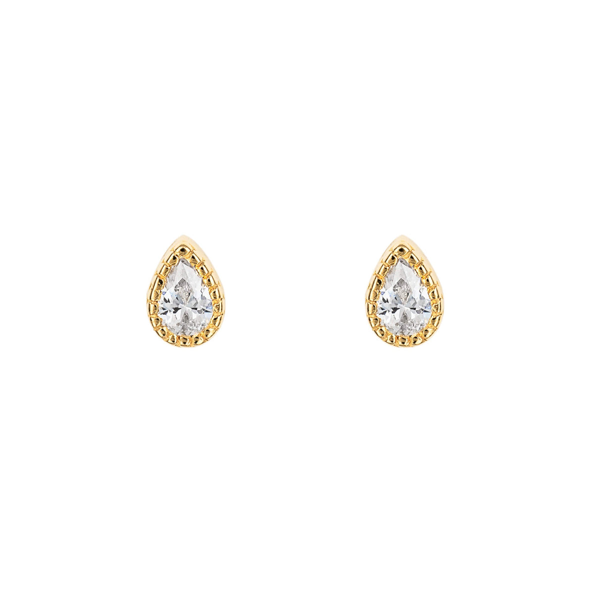 Beginnings Teardrop Stud Earrings with Cubic Zirconia