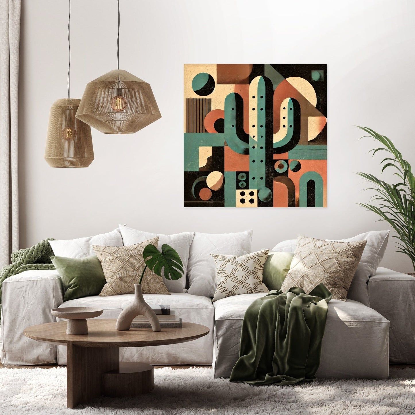 Cactus Abstraction Canvas