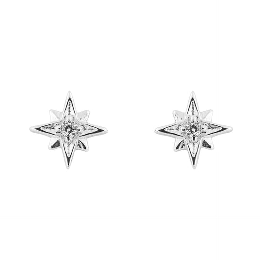 Beginnings Starburst Stud Earrings with Cubic Zirconia