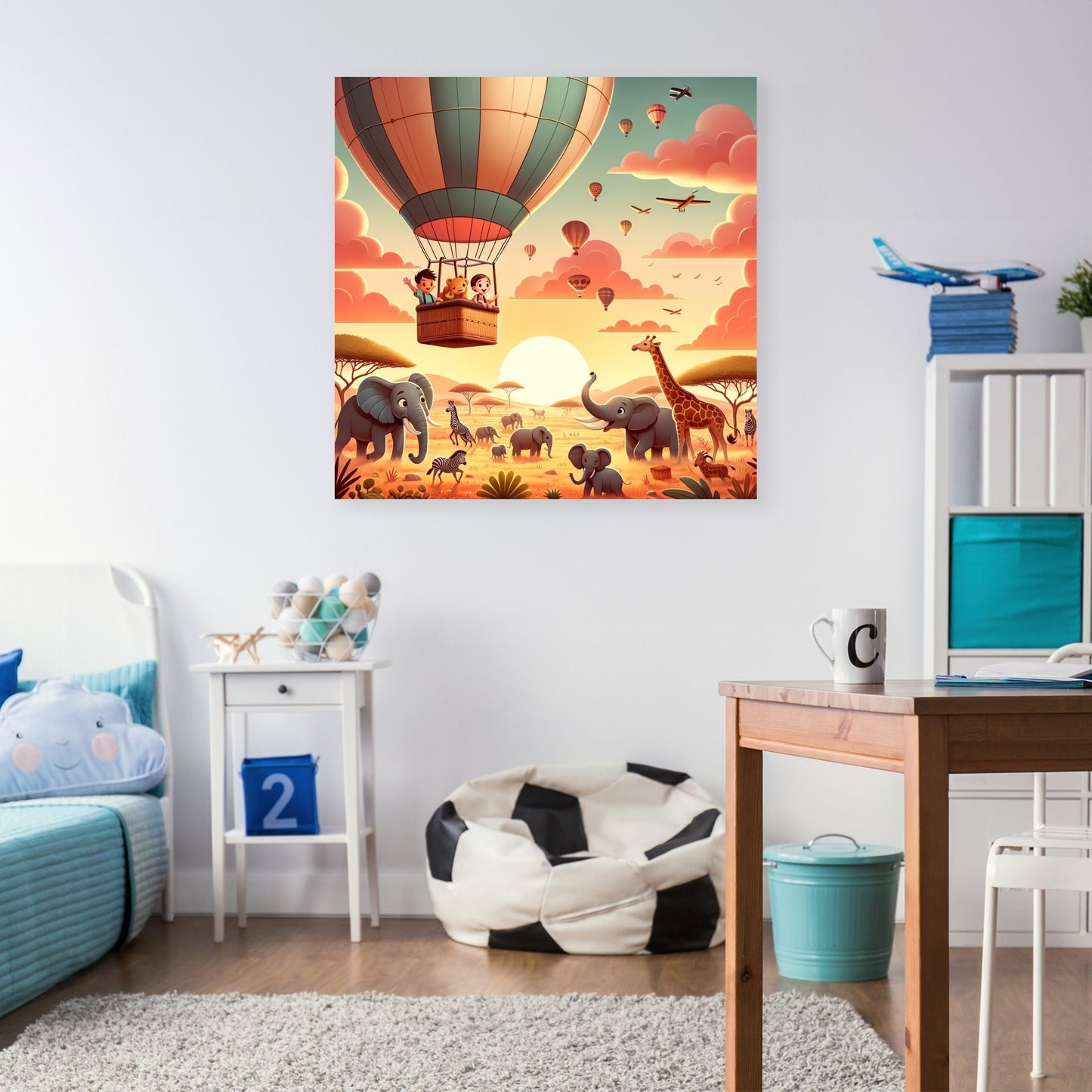 Safari Balloon Adventure Canvas