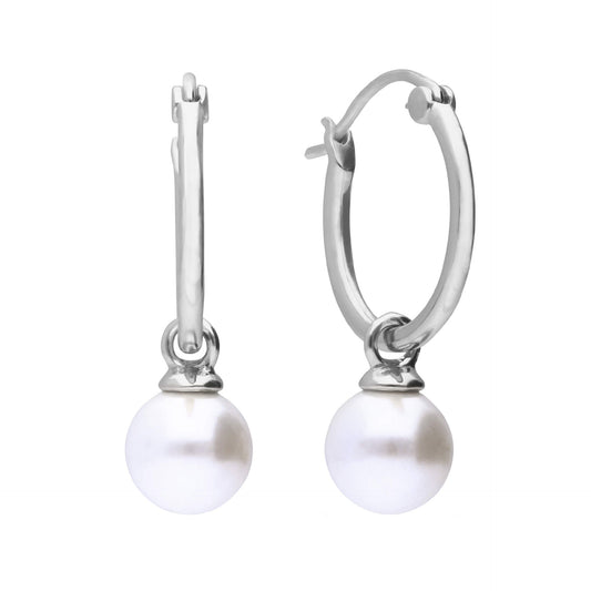 Diamonfire Assembled Hoop Earrings with Shell Pearl
