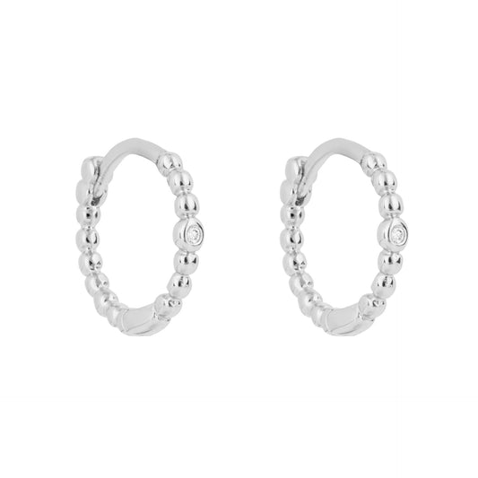 Beginnings Beaded Hoop Earrings with Cubic Zirconia