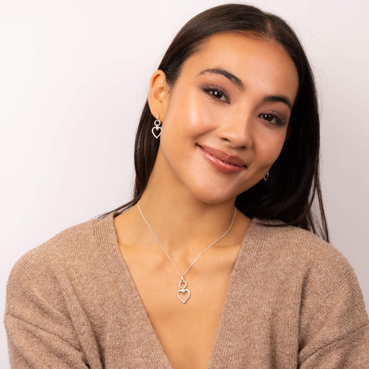Beginnings Open Heart Drop Earrings
