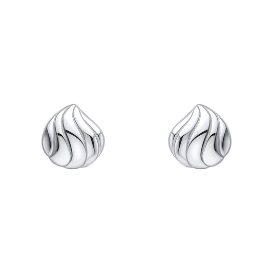 Beginnings Organic Wave Teardrop Stud Earrings
