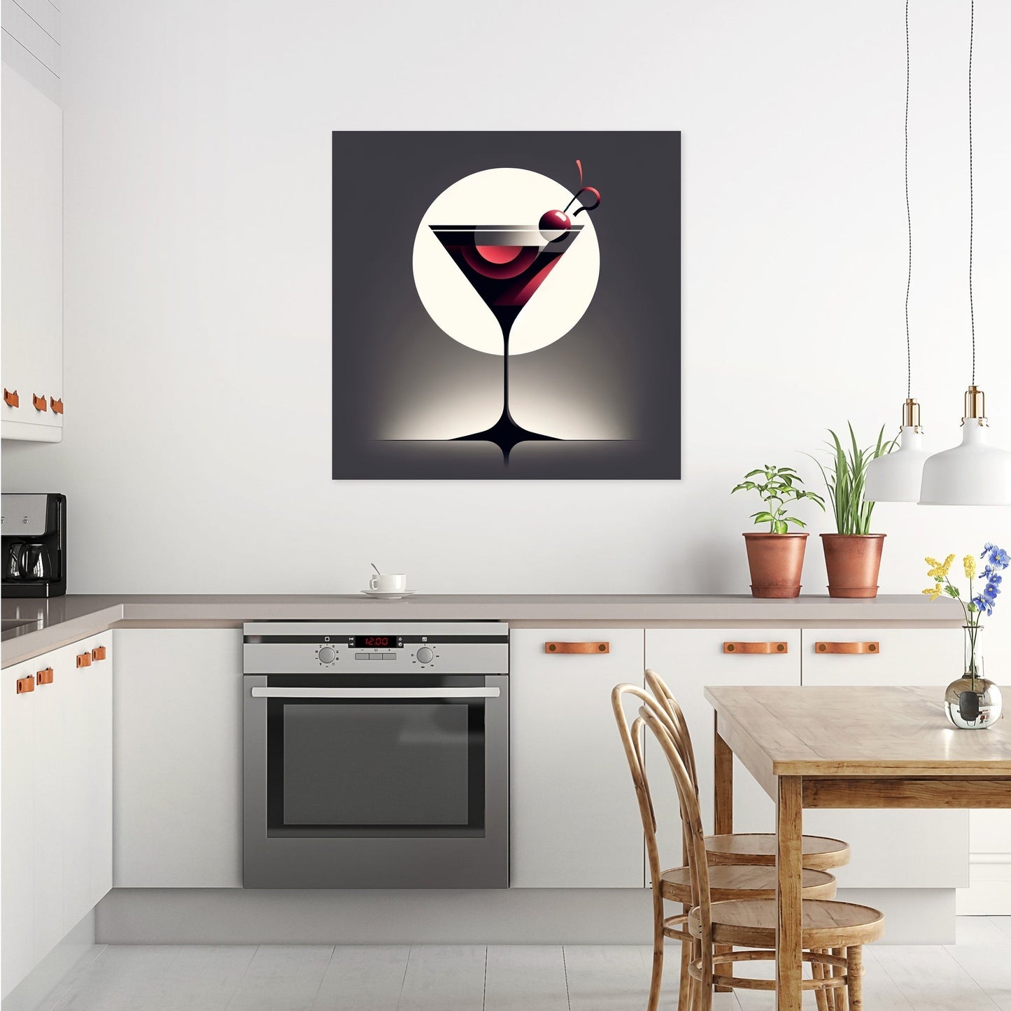 Manhattan Cocktail in Minimal Style Canvas