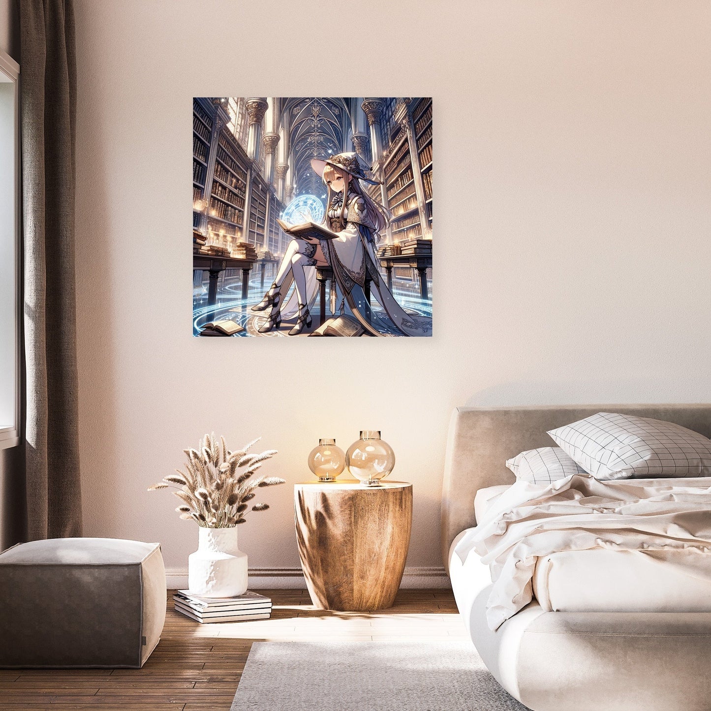 Mystical Library Guardian Canvas