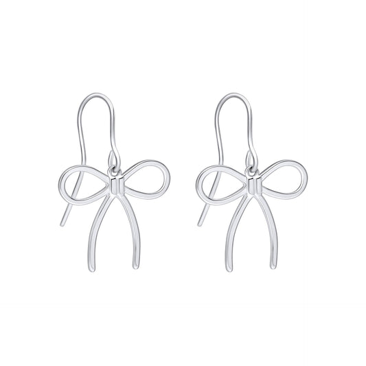 Beginnings Thin Bow Hook Earrings
