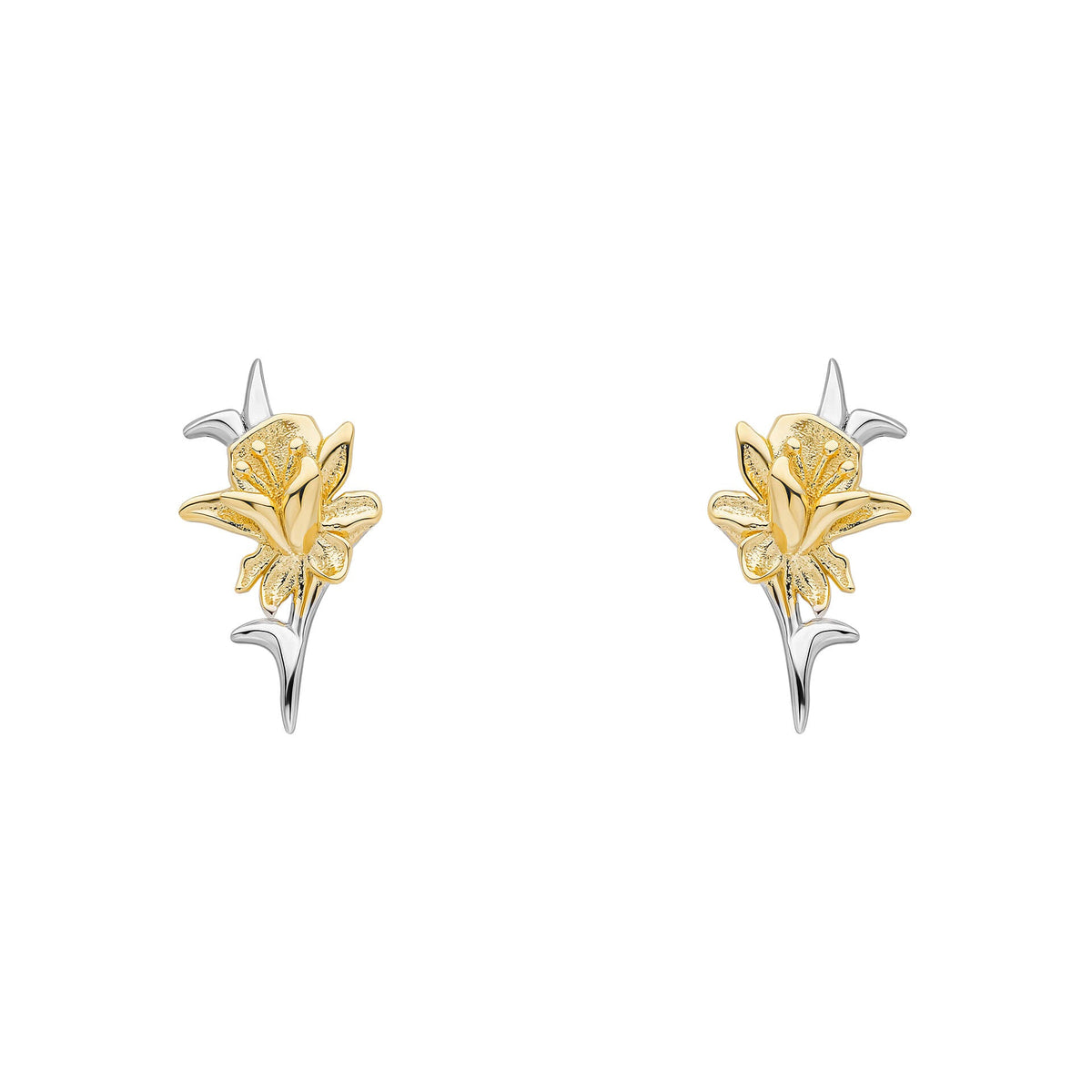 Laura Ashley Silver Heritage Daffodil Stud Earrings