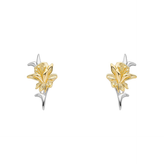 Laura Ashley Silver Heritage Daffodil Stud Earrings