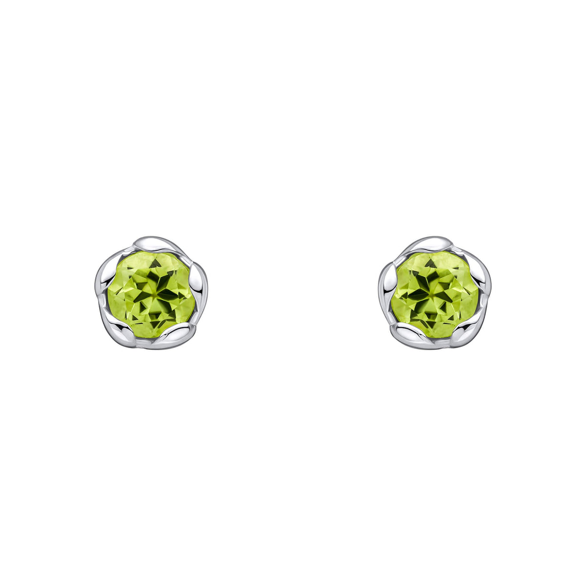 Laura Ashley Silver Petal Set Semi-Precious Stud Earrings