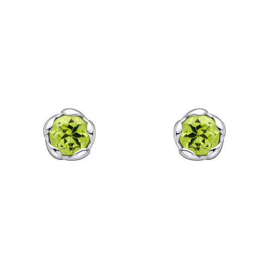 Laura Ashley Silver Petal Set Semi-Precious Stud Earrings