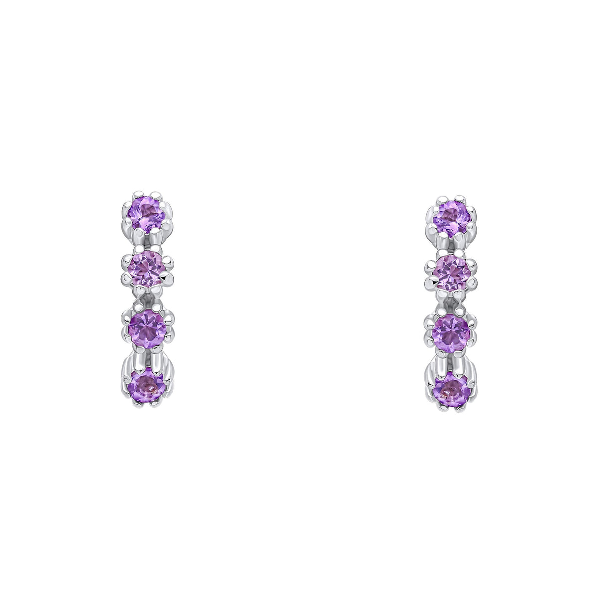 Laura Ashley Silver Alford Meadow Light Amethyst Earrings