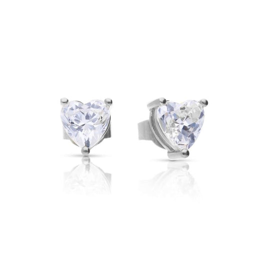 Diamonfire Solitaire Heart Shaped Zirconia Stud Earrings