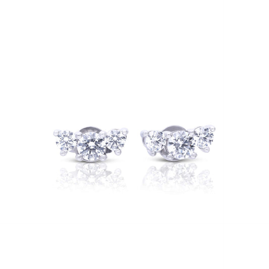 Diamonfire Trio Zirconia Stud Earrings