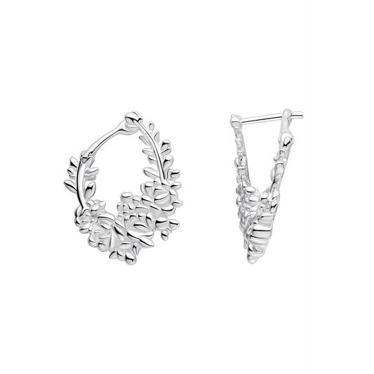 Laura Ashley Silver Cathedine Hoop Earrings