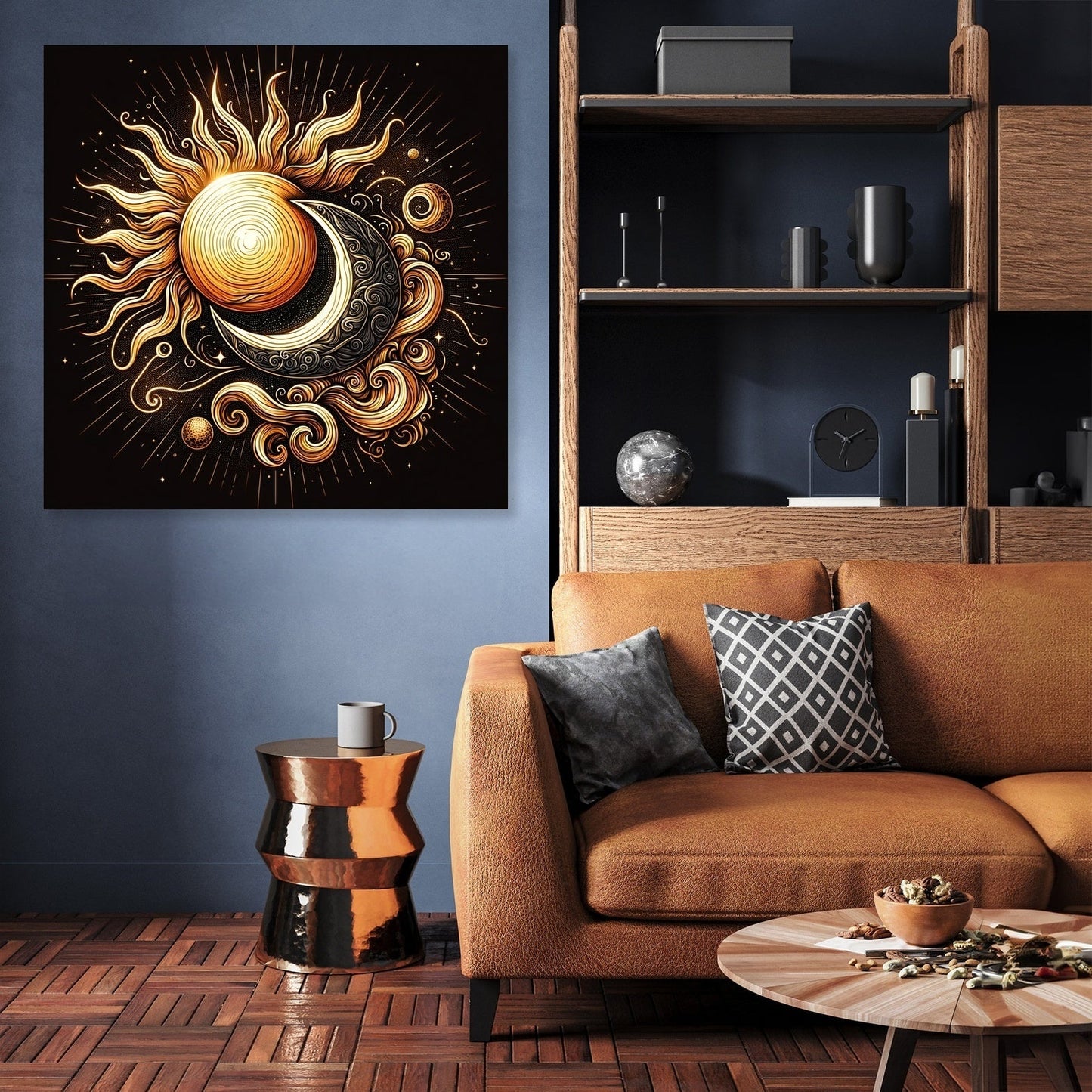 Golden Celestial Harmony Canvas