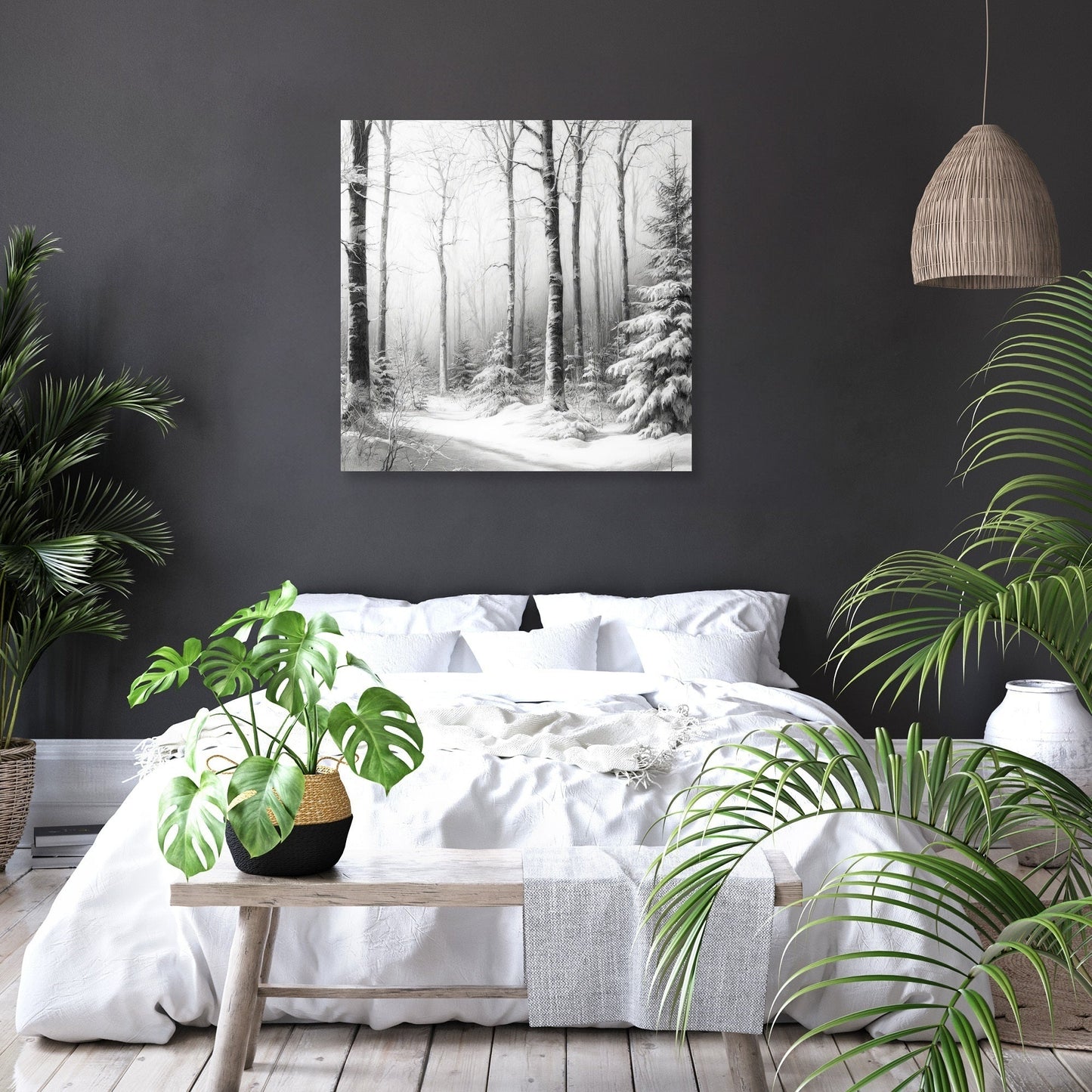 Winter's Quiet Sketch Canvas