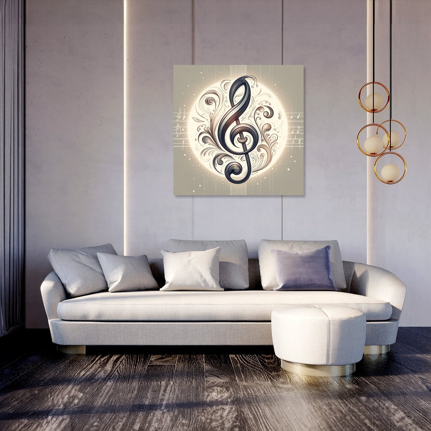Intricate Treble Clef Canvas
