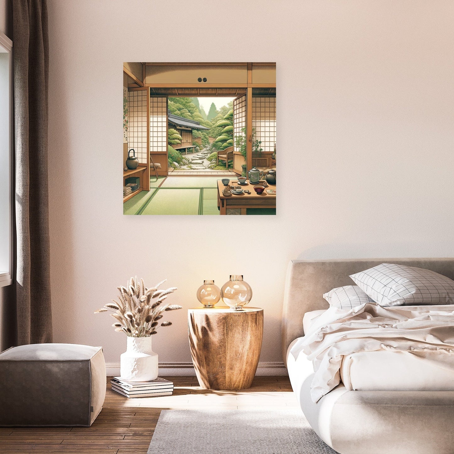 Serene Tea House Canvas