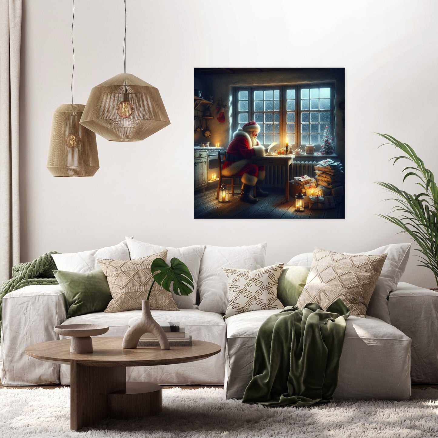 Santa's Reflective Christmas Eve Canvas