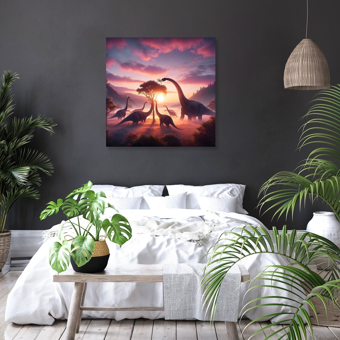 Morning Mist Brachiosaurus Canvas
