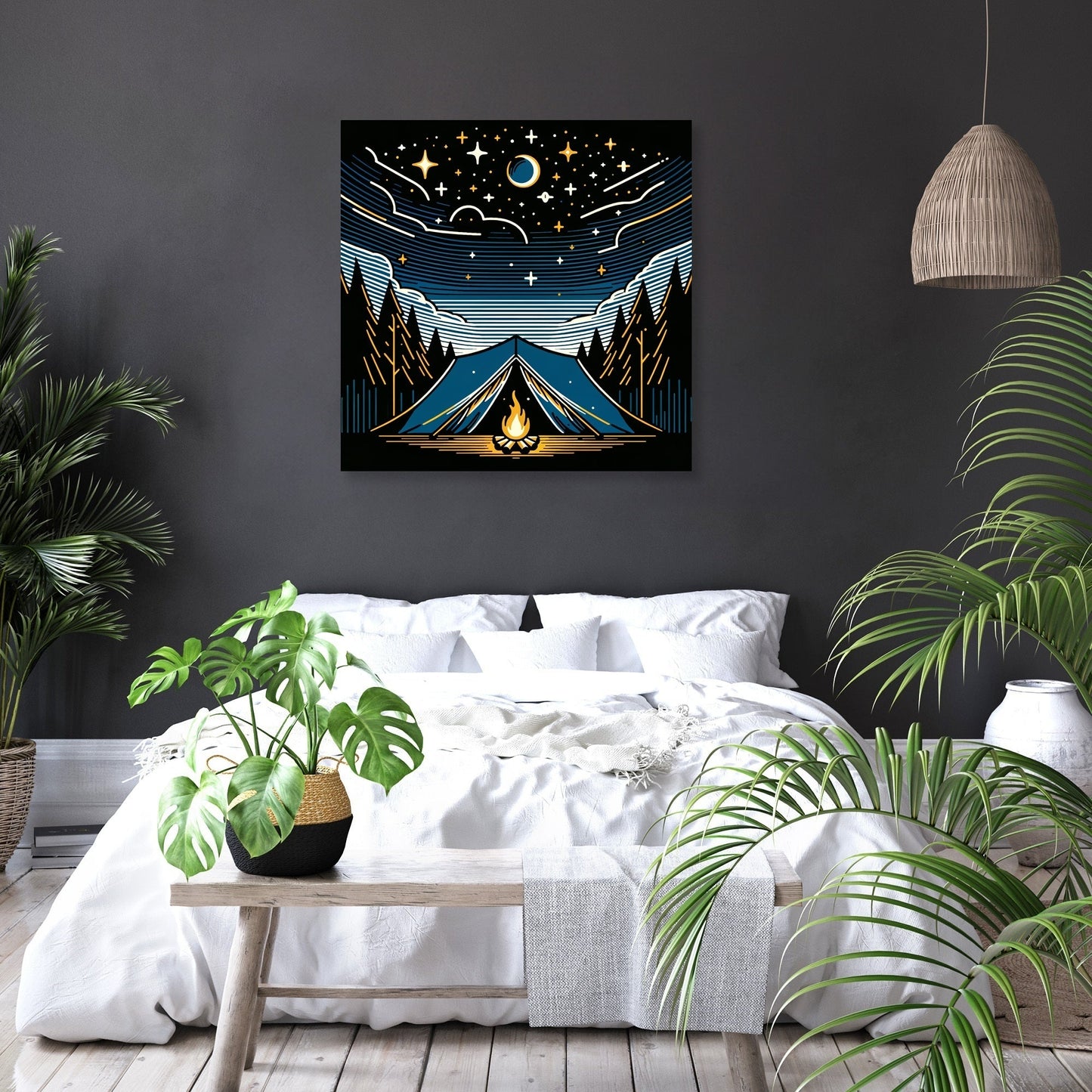 Starry Night Camping Canvas