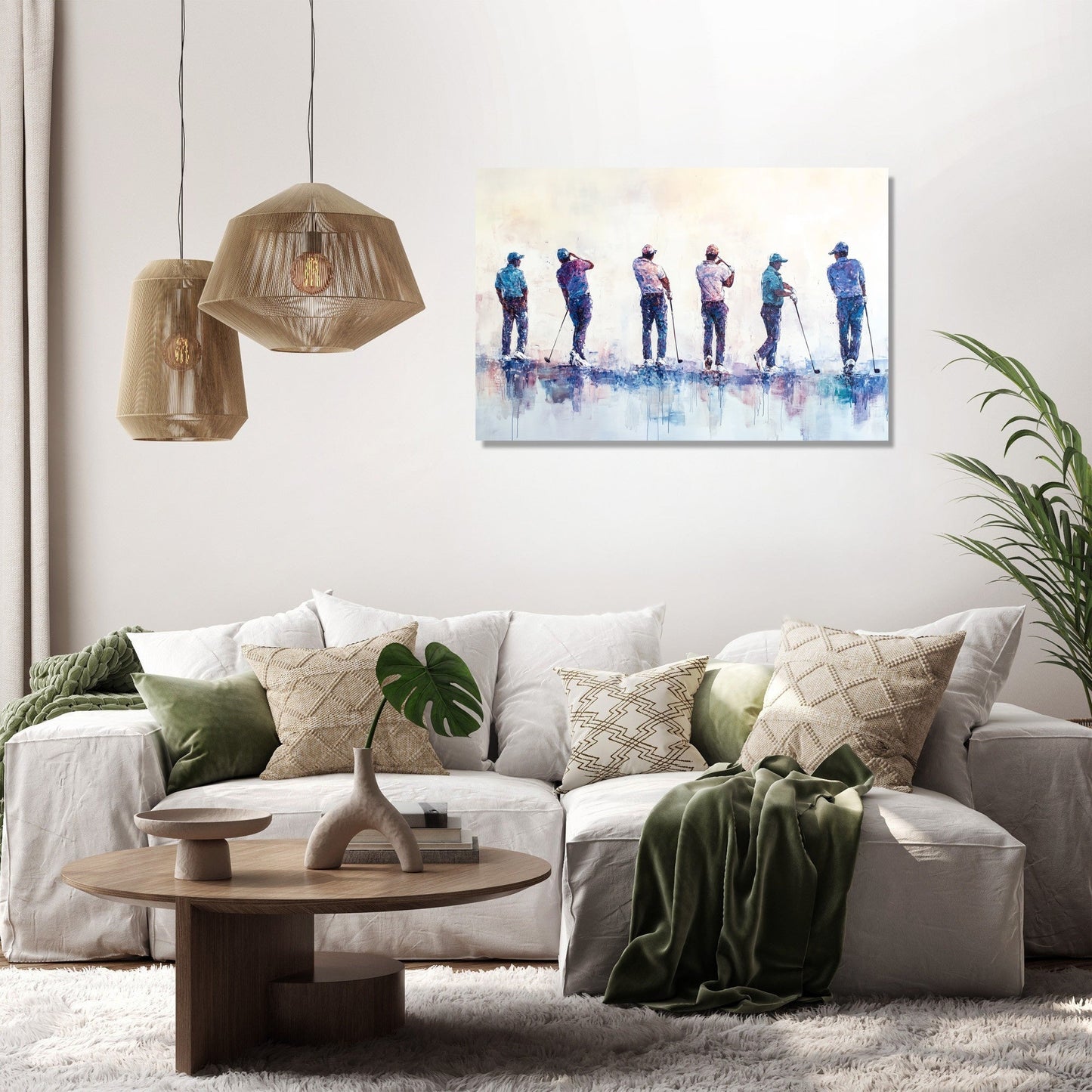 Golfers in Motion Canvas