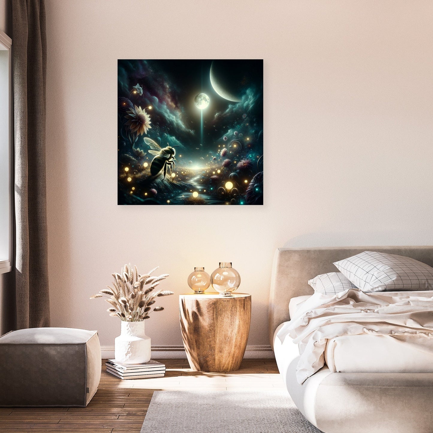 Night Bloom Bee Canvas