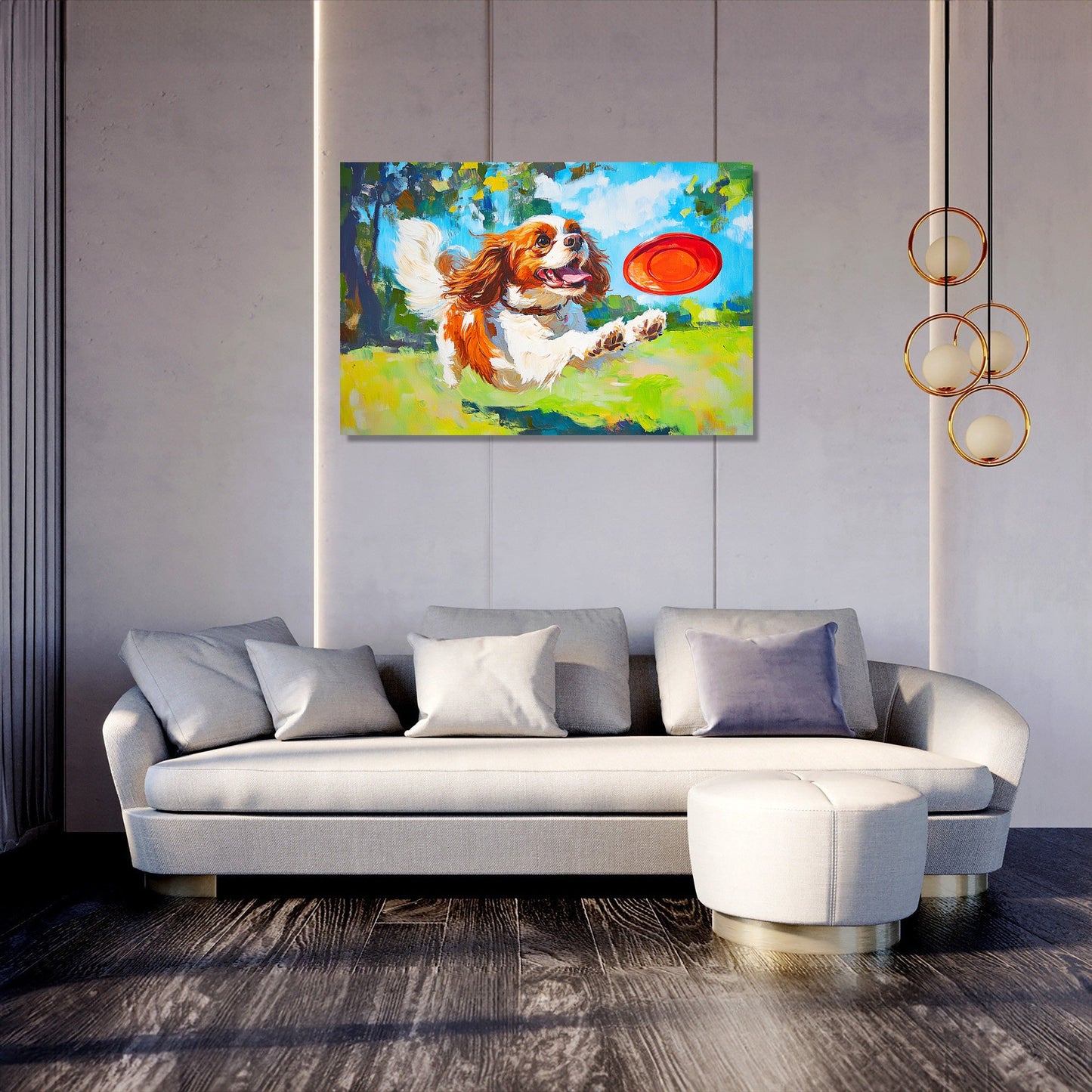 Cavalier's Frisbee Chase Canvas