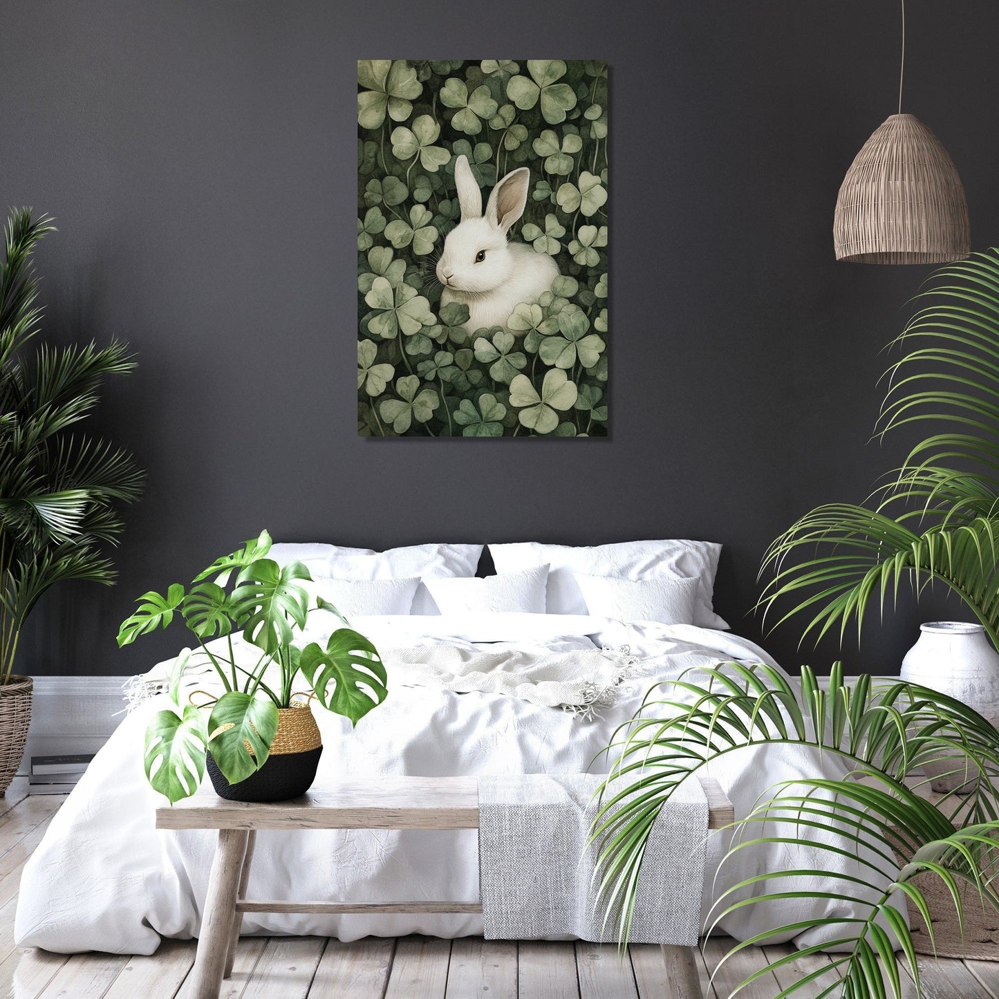 Rabbit in Clover Canvas
