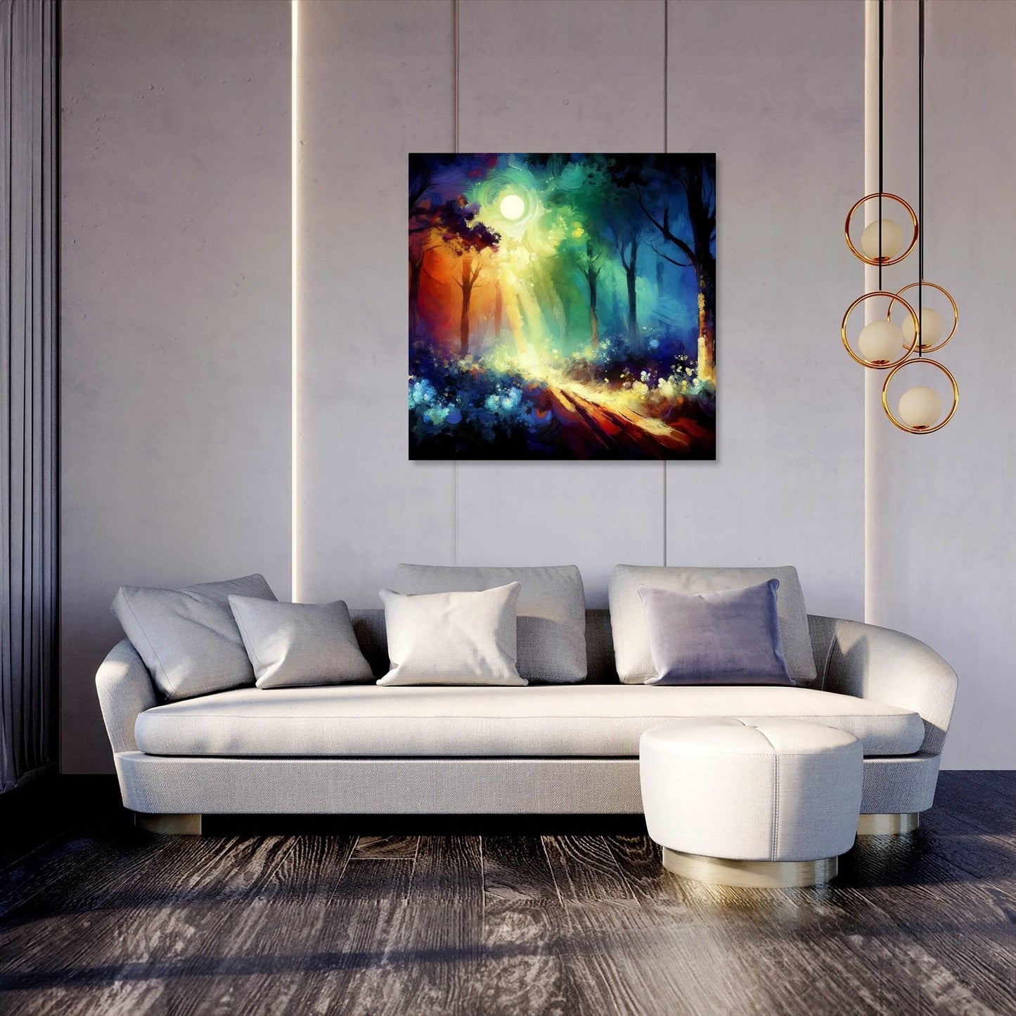 Enchanted Moonlit Forest Canvas