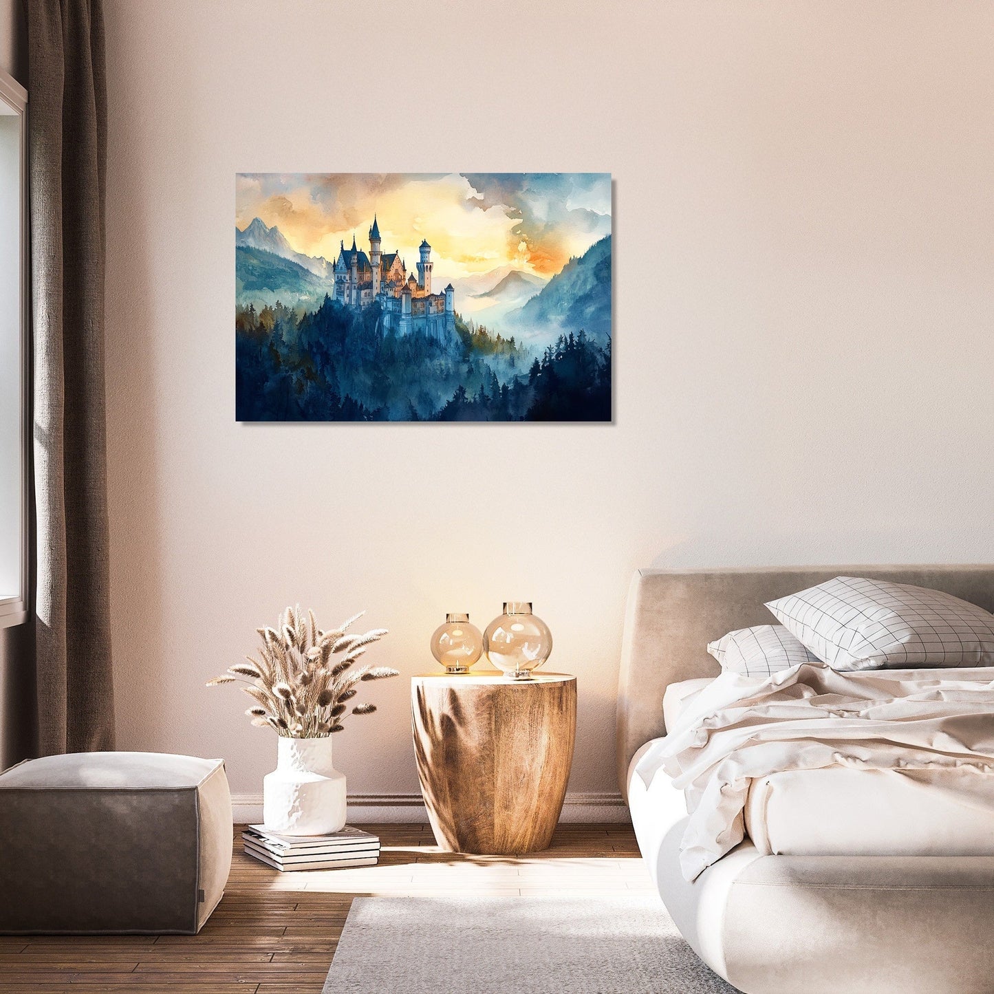 Enigmatic Sunset Castle Canvas