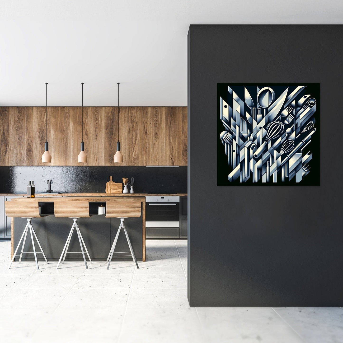 Cubist Culinary Fusion Canvas