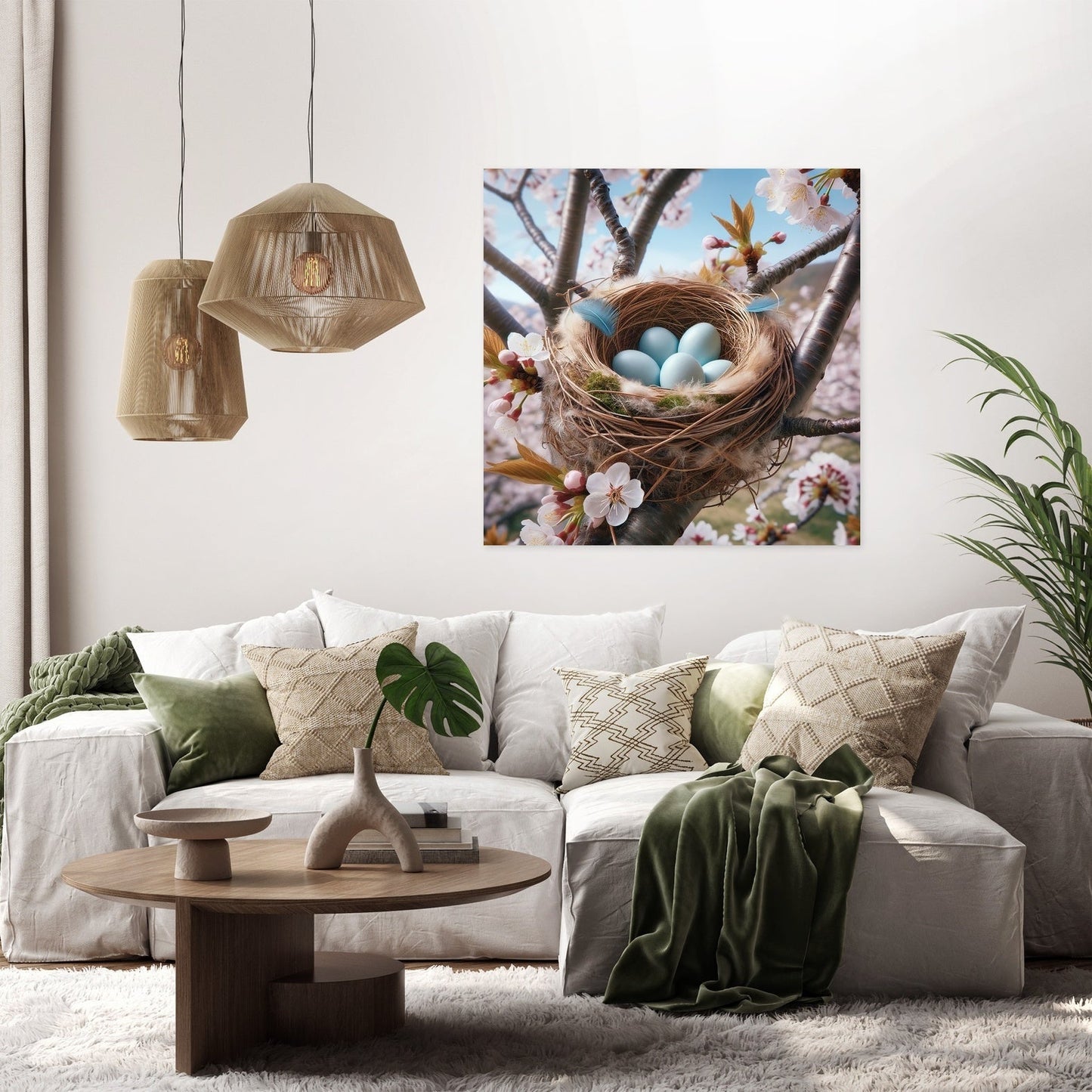 Cherry Blossom Nest Canvas