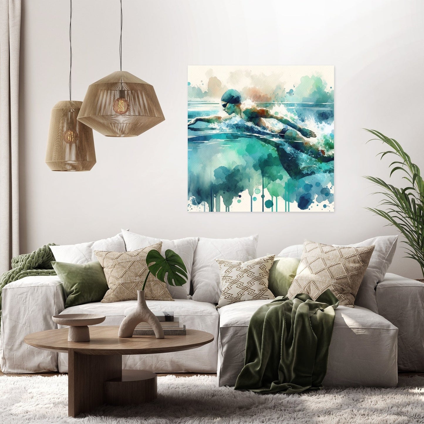 Elegant Swimmer Canvas