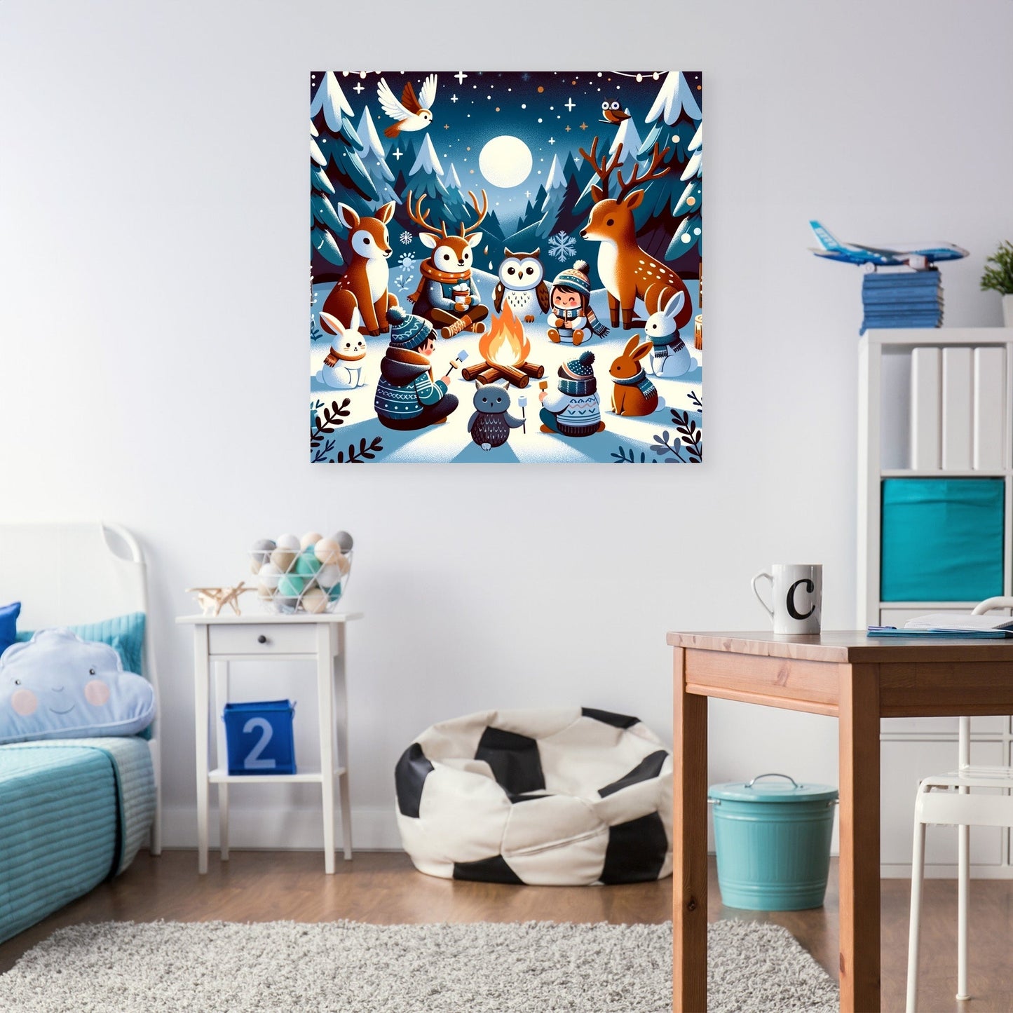 Winter Campfire Canvas
