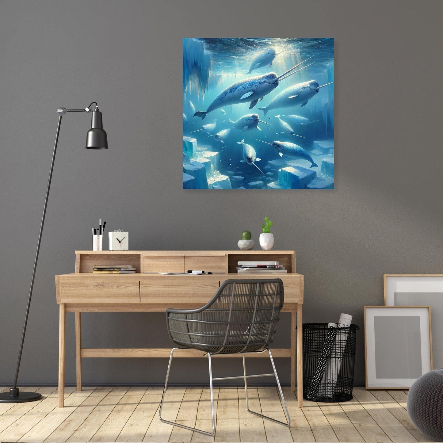 Arctic Narwhal Dance Canvas