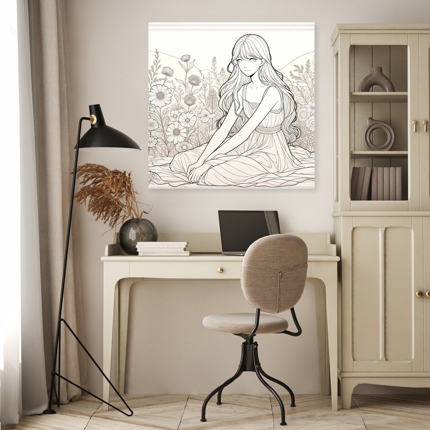 Tranquil Garden Girl Canvas