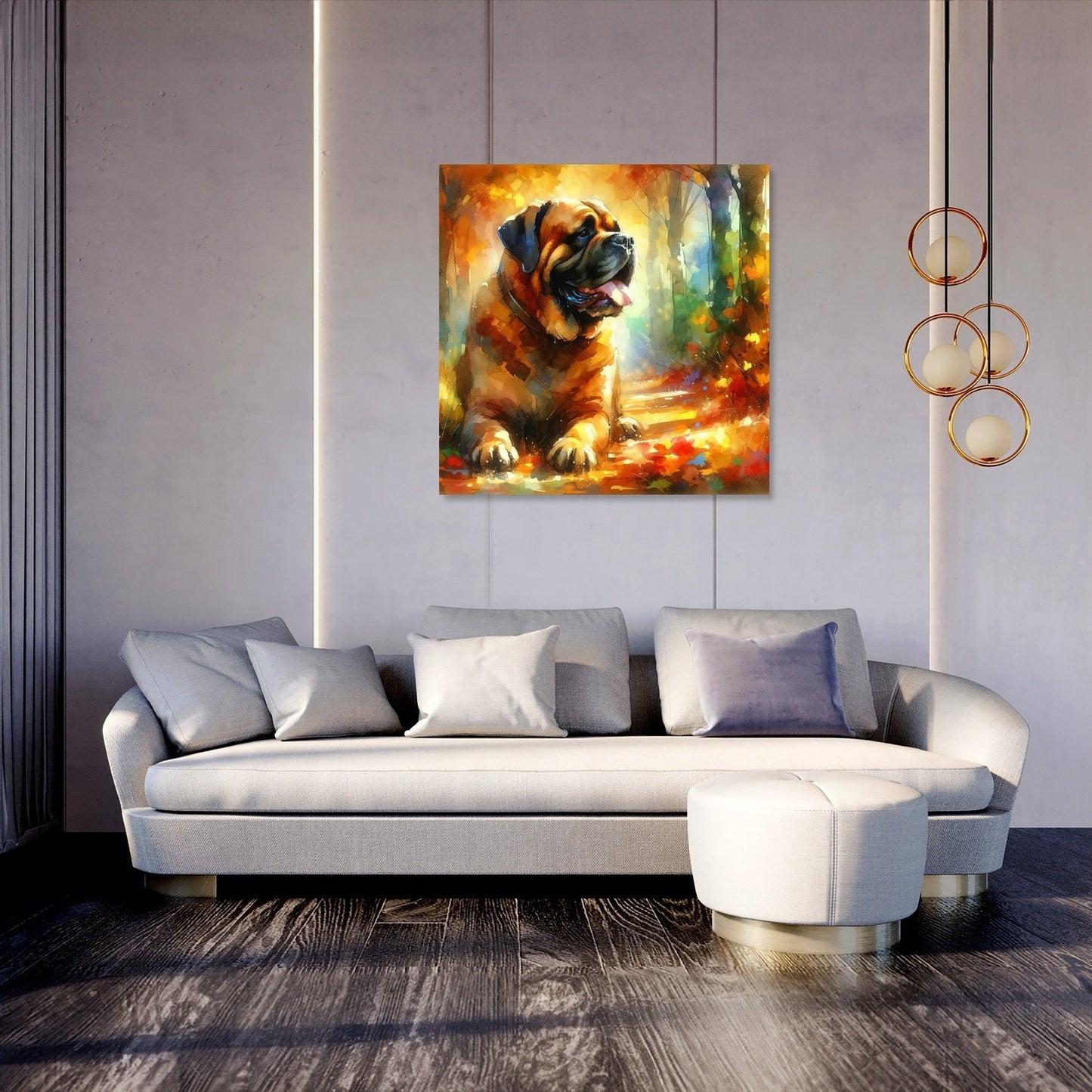 Autumn Stroll Bullmastiff Canvas
