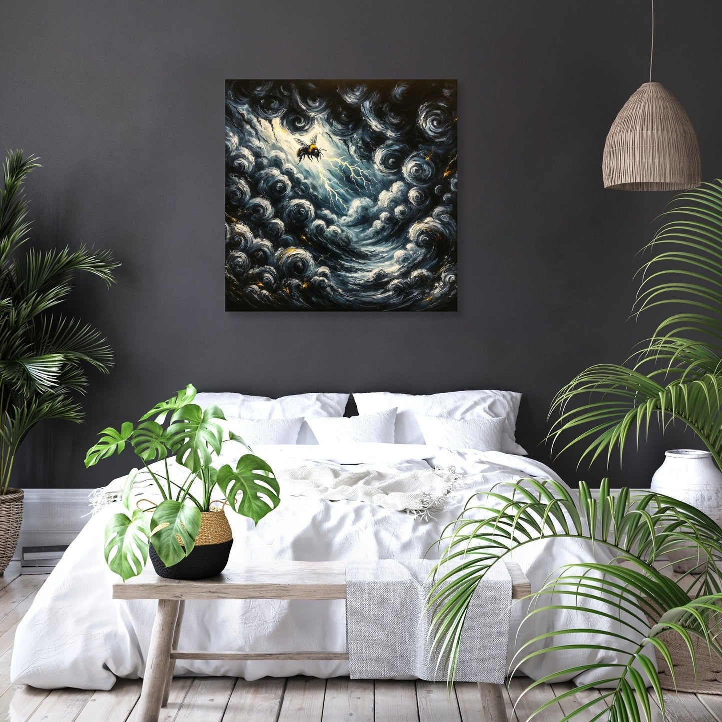 Bee Amidst the Storm Canvas