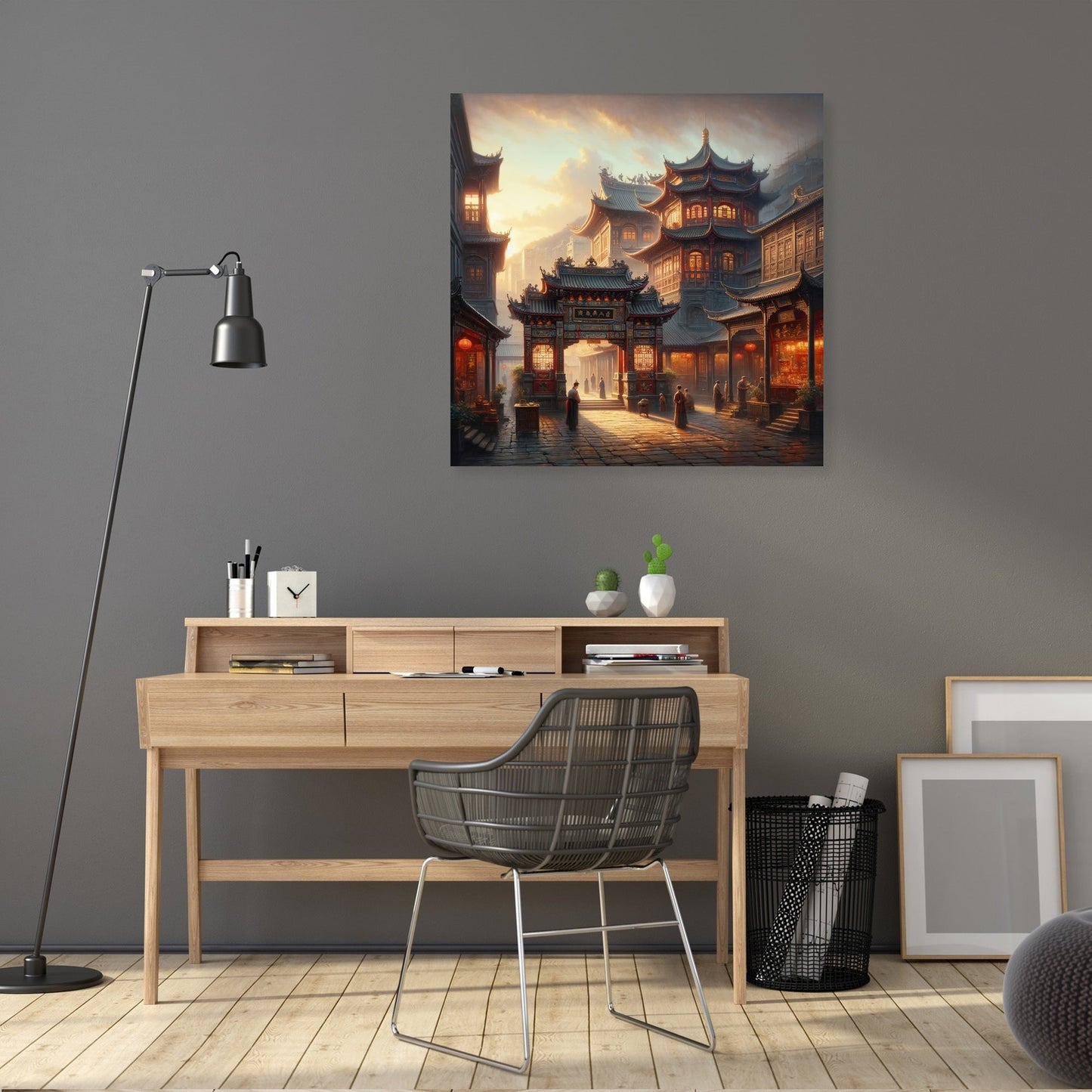 Dawn at Man Mo Temple Canvas