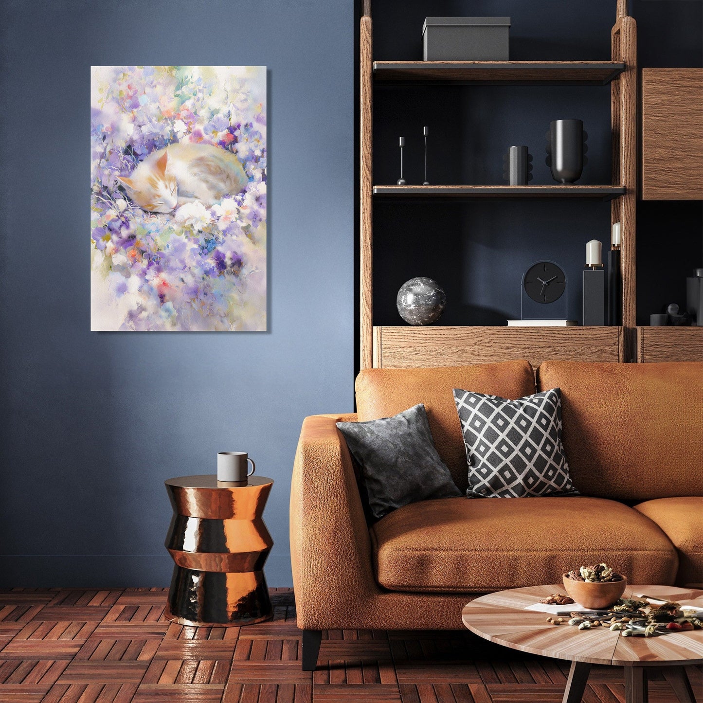 Feline Floral Canvas