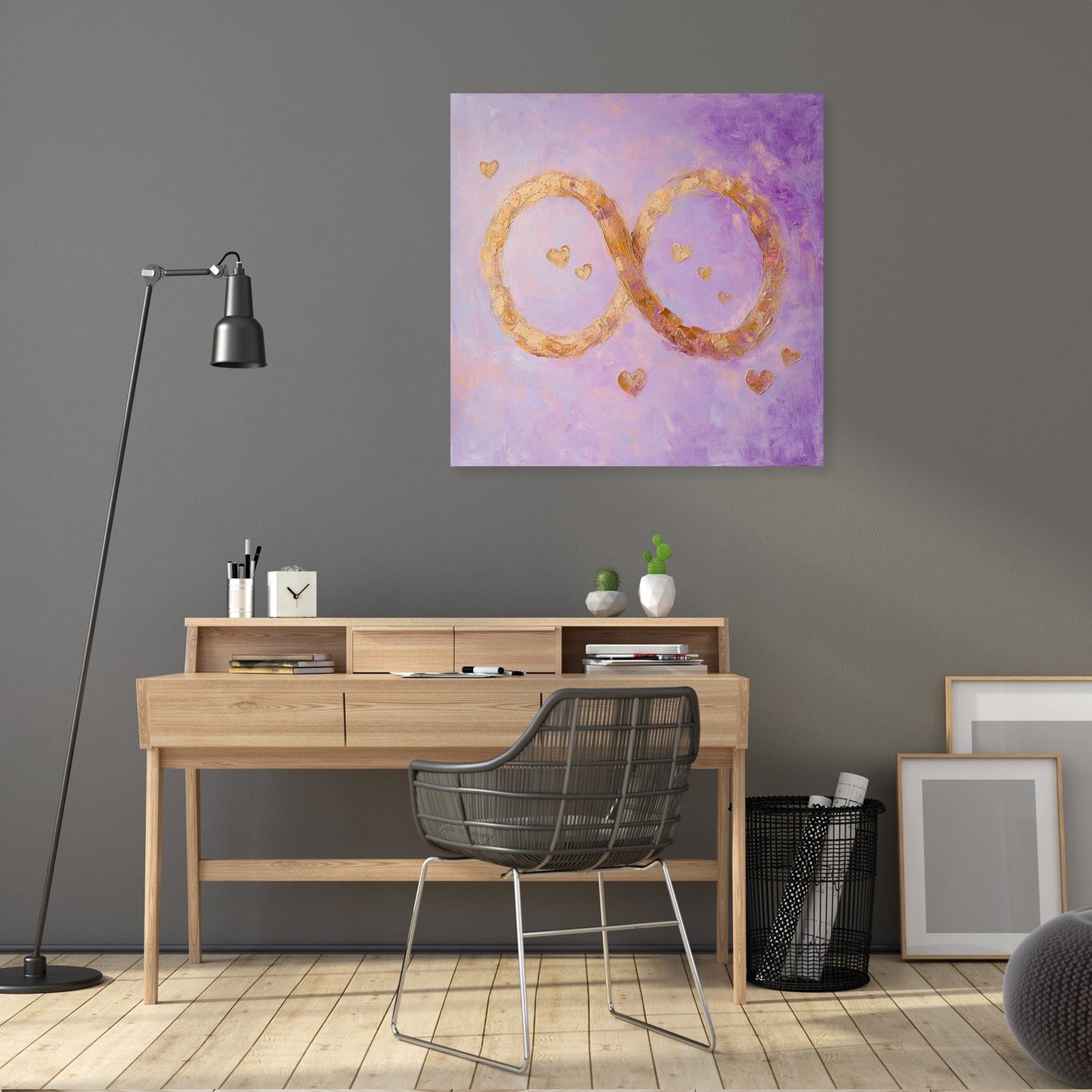 Golden Infinity Heart Canvas