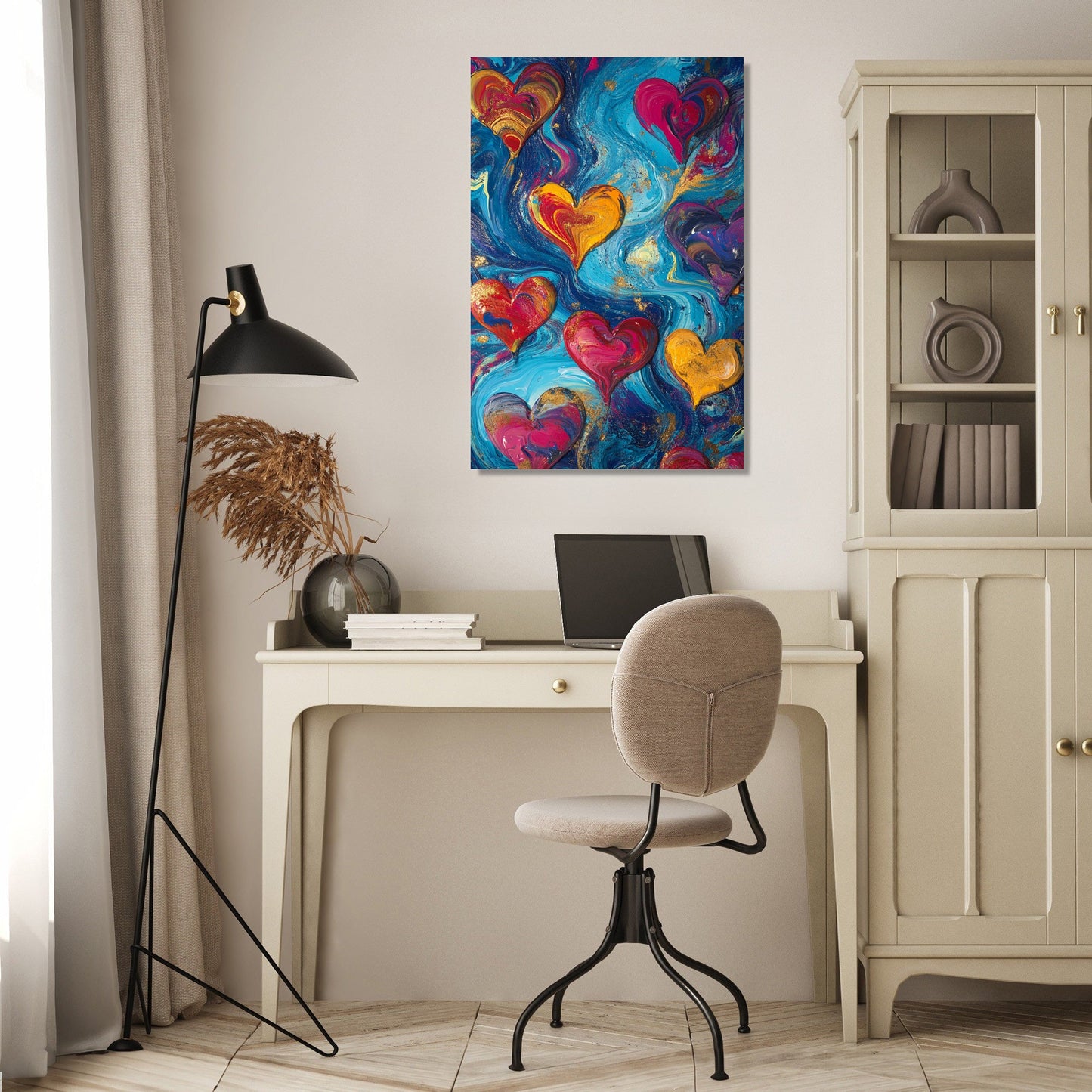 Abstract Hearts Canvas