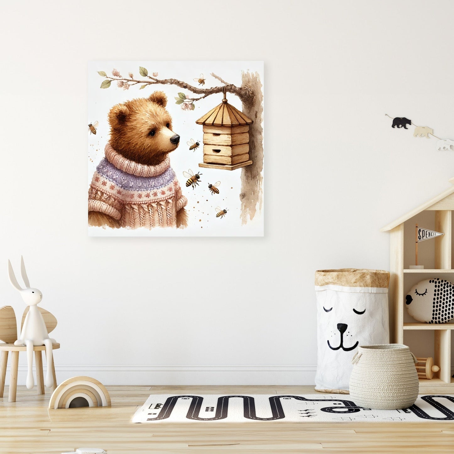 Curious Bear Sweater Canvas