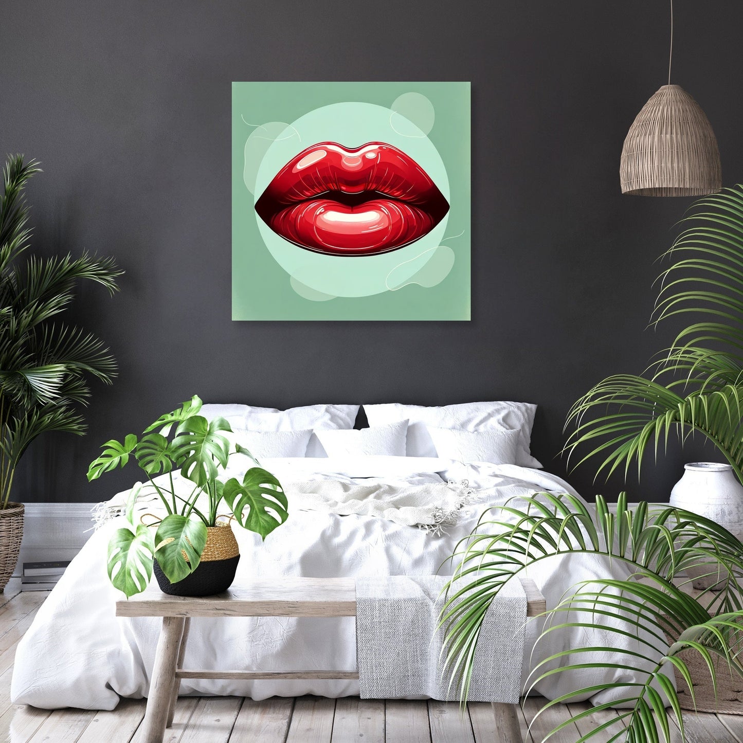 Glossy Red Lips Canvas