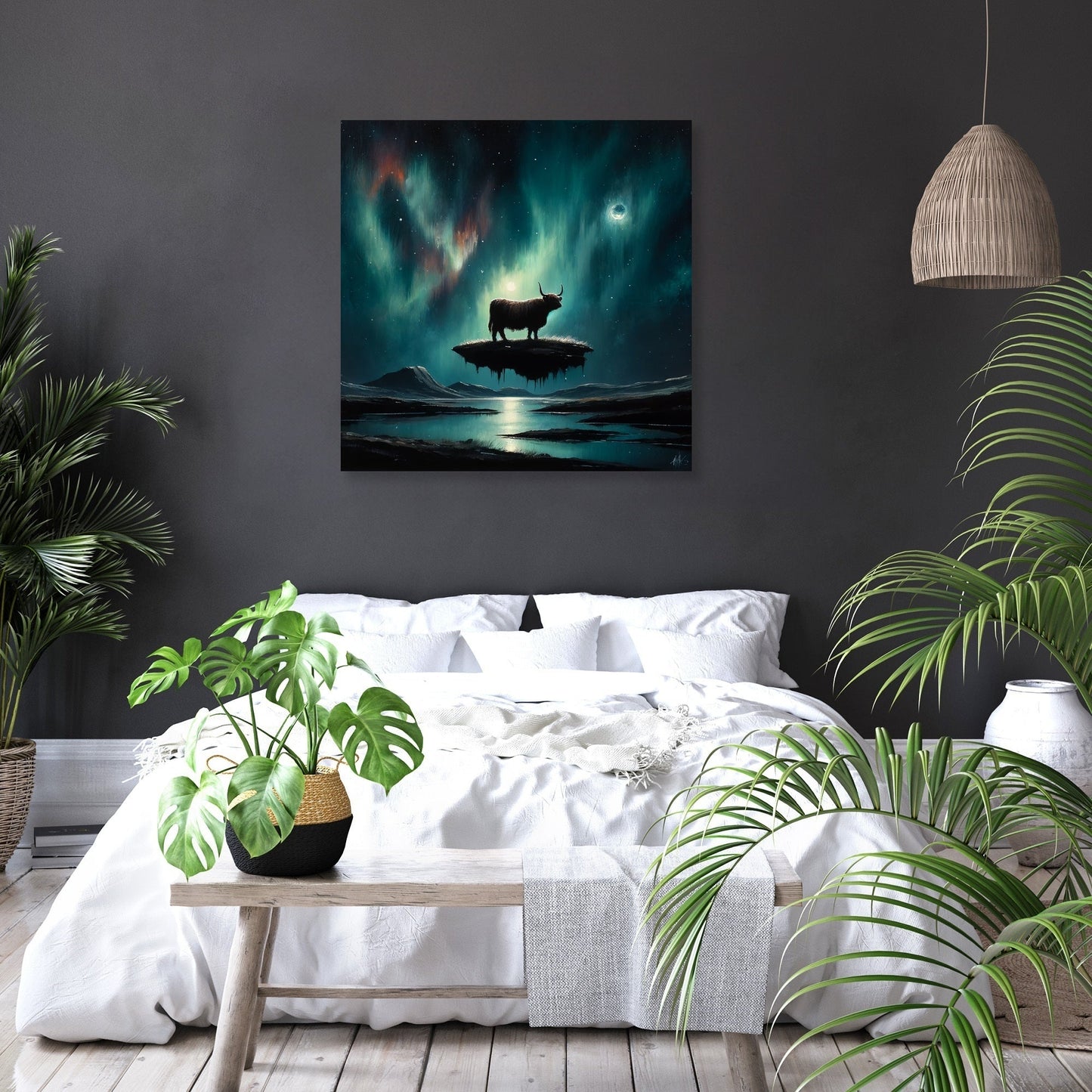 Highland Cow Mystique Canvas